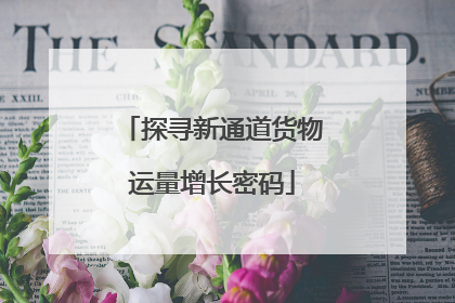 探寻新通道货物运量增长密码