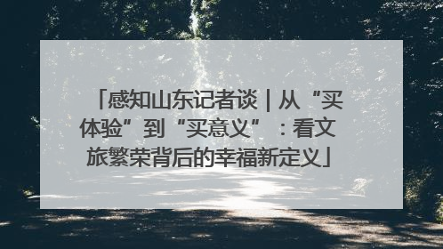 感知山东记者谈｜从“买体验”到“买意义”：看文旅繁荣背后的幸福新定义