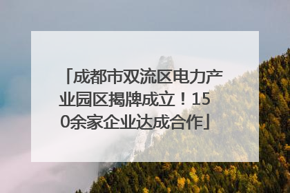 成都市双流区电力产业园区揭牌成立！150余家企业达成合作
