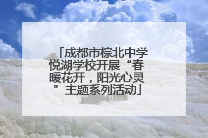 成都市棕北中学悦湖学校开展“春暖花开，阳光心灵”主题系列活动