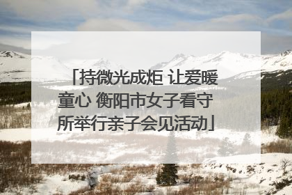 持微光成炬 让爱暖童心 衡阳市女子看守所举行亲子会见活动