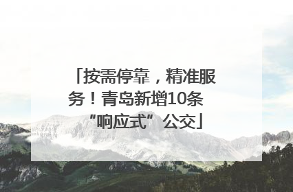 按需停靠，精准服务！青岛新增10条“响应式”公交