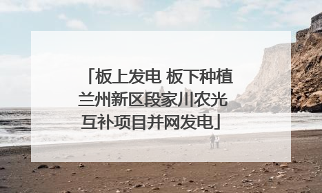 板上发电 板下种植 兰州新区段家川农光互补项目并网发电