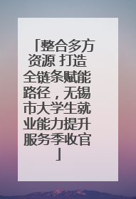 整合多方资源 打造全链条赋能路径，无锡市大学生就业能力提升服务季收官