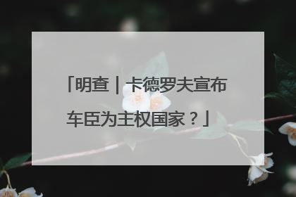 明查｜卡德罗夫宣布车臣为主权国家？