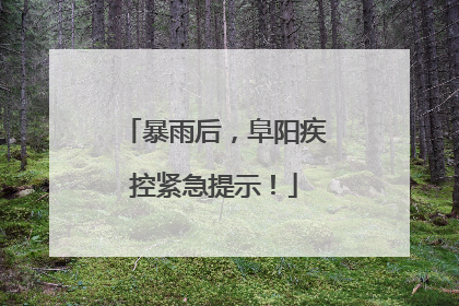 暴雨后，阜阳疾控紧急提示！