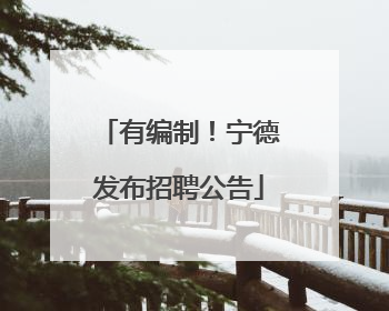 有编制！宁德发布招聘公告