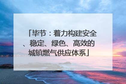 毕节：着力构建安全、稳定、绿色、高效的城镇燃气供应体系