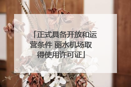 正式具备开放和运营条件 丽水机场取得使用许可证
