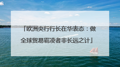 欧洲央行行长在华表态：做全球贸易霸凌者非长远之计