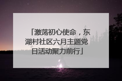 激荡初心使命，东湖村社区六月主题党日活动聚力前行