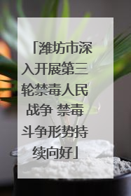 潍坊市深入开展第三轮禁毒人民战争 禁毒斗争形势持续向好