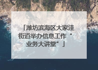 潍坊滨海区大家洼街道举办信息工作“业务大讲堂”