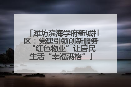 潍坊滨海学府新城社区：党建引领创新服务 “红色物业”让居民生活“幸福满格”