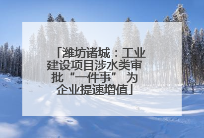 潍坊诸城：工业建设项目涉水类审批“一件事” 为企业提速增值