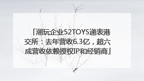 潮玩企业52TOYS递表港交所：去年营收6.3亿，超六成营收依赖授权IP和经销商