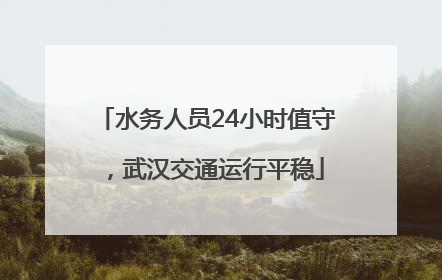 水务人员24小时值守，武汉交通运行平稳