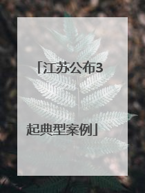 江苏公布3起典型案例