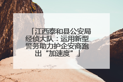 江西泰和县公安局经侦大队：运用新型警务助力护企安商跑出“加速度”