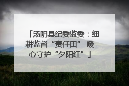 汤阴县纪委监委：细耕监督“责任田” 暖心守护“夕阳红”