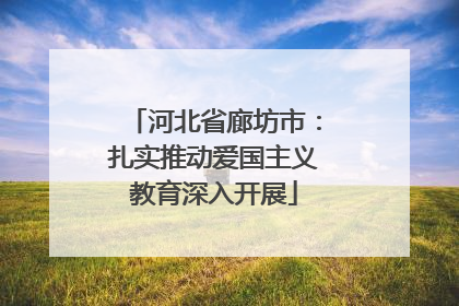 河北省廊坊市：扎实推动爱国主义教育深入开展