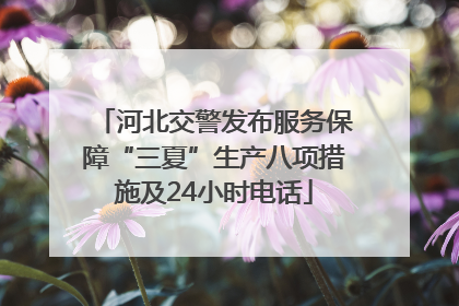 河北交警发布服务保障“三夏”生产八项措施及24小时电话