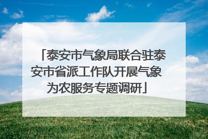 泰安市气象局联合驻泰安市省派工作队开展气象为农服务专题调研
