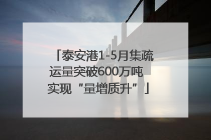 泰安港1-5月集疏运量突破600万吨 实现“量增质升”