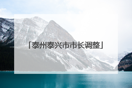 泰州泰兴市市长调整