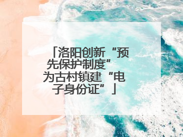 洛阳创新“预先保护制度” 为古村镇建“电子身份证”