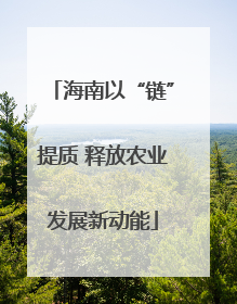 海南以“链”提质 释放农业发展新动能