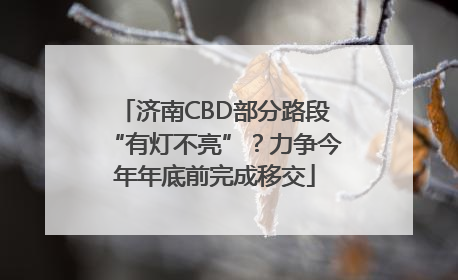 济南CBD部分路段“有灯不亮”？力争今年年底前完成移交