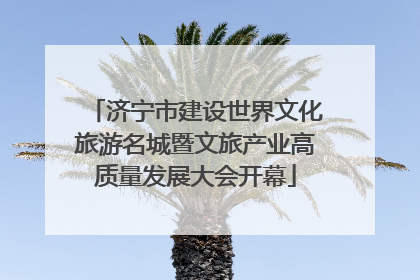 济宁市建设世界文化旅游名城暨文旅产业高质量发展大会开幕