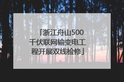 浙江舟山500千伏联网输变电工程开展双线检修