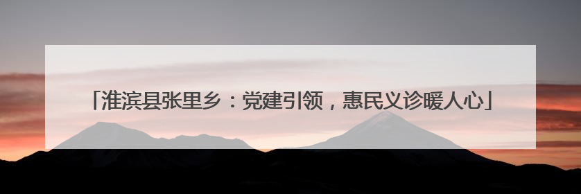 淮滨县张里乡：党建引领，惠民义诊暖人心