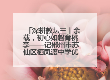 深耕教坛三十余载，初心如磐育桃李——记郴州市苏仙区栖凤渡中学优秀教师黄辉华