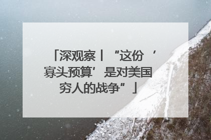 深观察丨“这份‘寡头预算’是对美国穷人的战争”