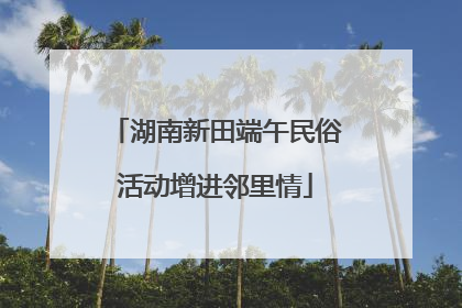 湖南新田端午民俗活动增进邻里情