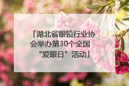 湖北省眼镜行业协会举办第30个全国“爱眼日”活动