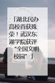 湖北民办高校首获殊荣！武汉东湖学院获评“全国文明校园”
