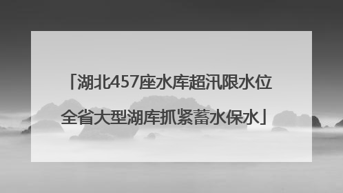 湖北457座水库超汛限水位 全省大型湖库抓紧蓄水保水