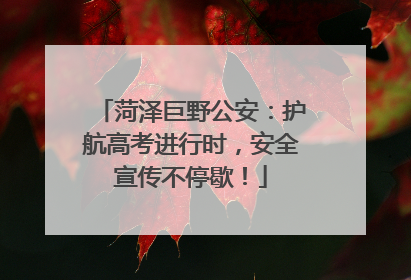 菏泽巨野公安：护航高考进行时，安全宣传不停歇！