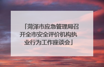 菏泽市应急管理局召开全市安全评价机构执业行为工作座谈会