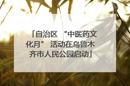 自治区 “中医药文化月” 活动在乌鲁木齐市人民公园启动