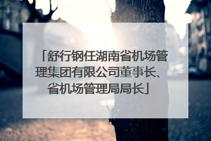 舒行钢任湖南省机场管理集团有限公司董事长、省机场管理局局长