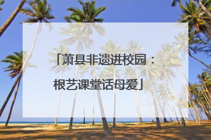 萧县非遗进校园：根艺课堂话母爱