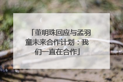 董明珠回应与孟羽童未来合作计划：我们一直在合作
