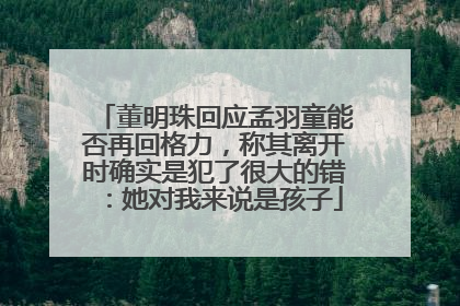 董明珠回应孟羽童能否再回格力，称其离开时确实是犯了很大的错：她对我来说是孩子