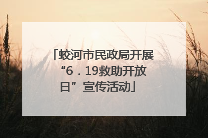 蛟河市民政局开展“6．19救助开放日”宣传活动