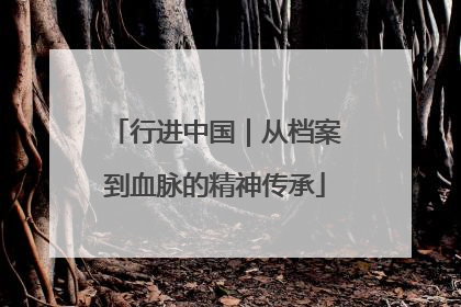 行进中国｜从档案到血脉的精神传承